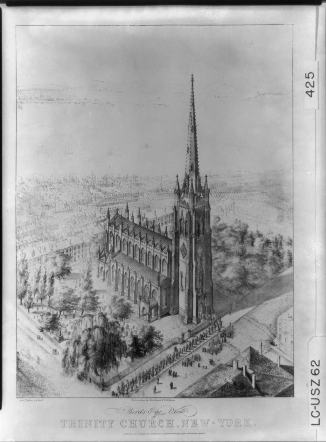 Bird's-eye view of New York City circa 1846